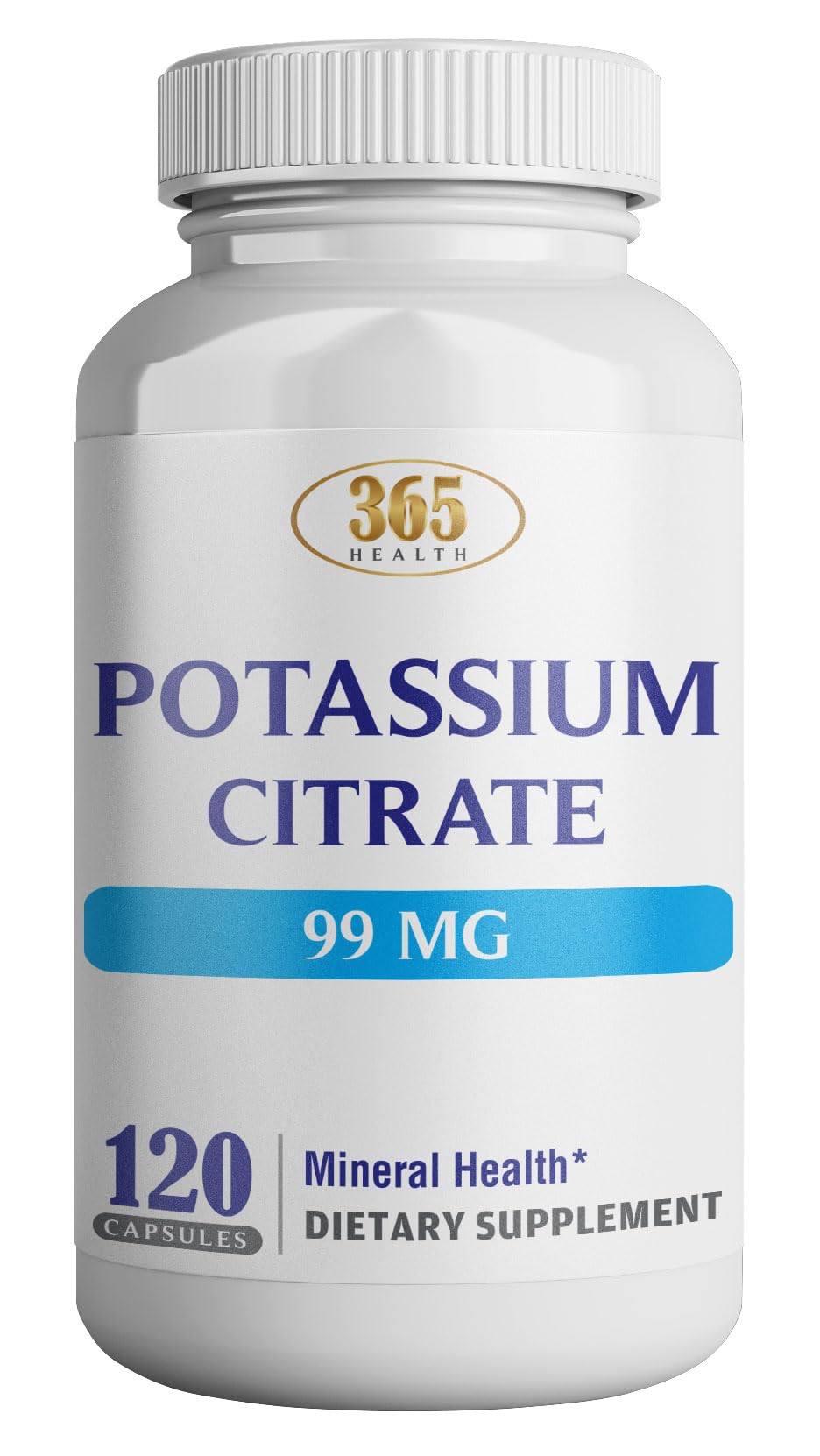 Bottle of Health Potassium Citrate 99mg capsules