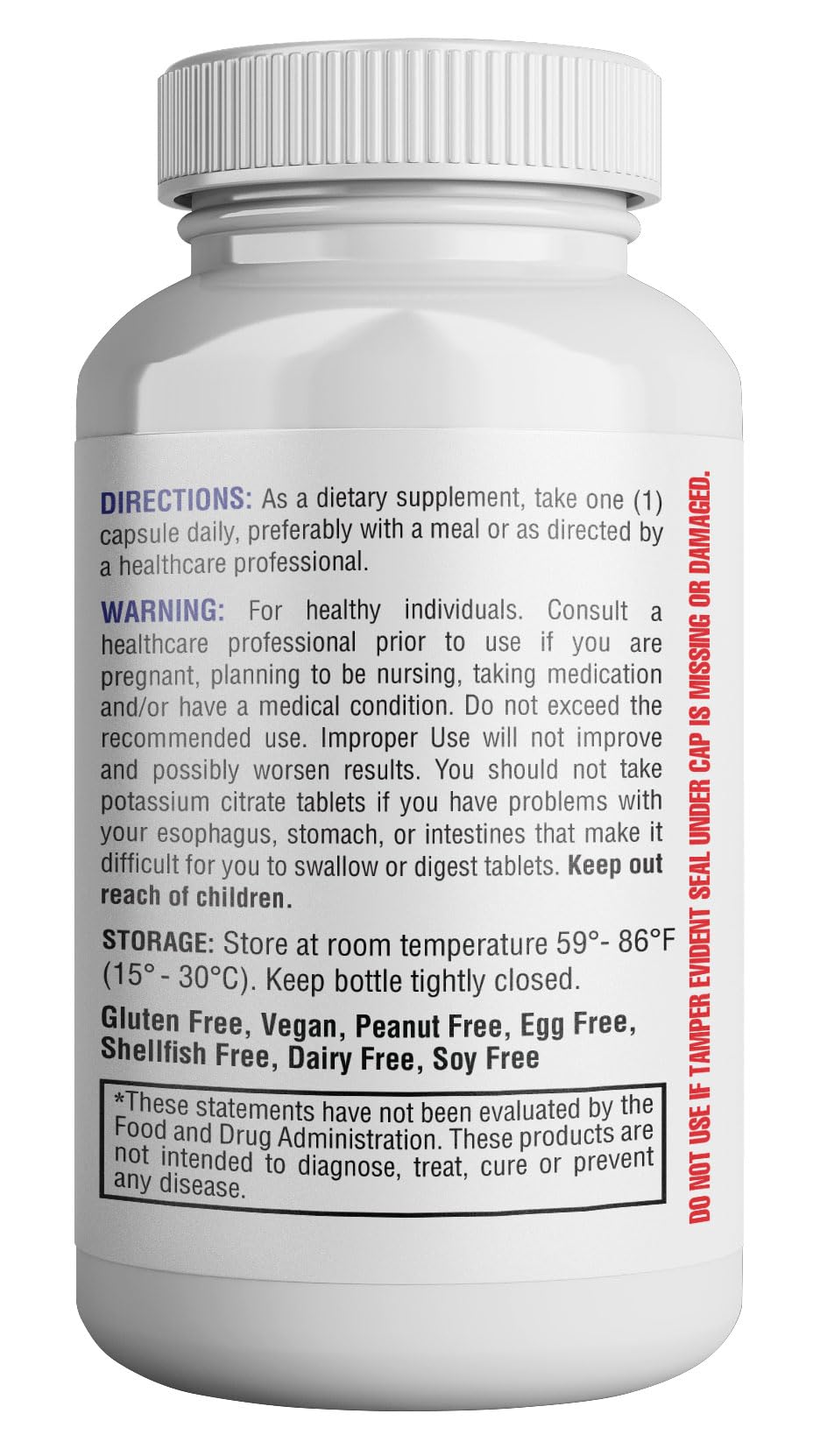 Close-up of potassium citrate capsules