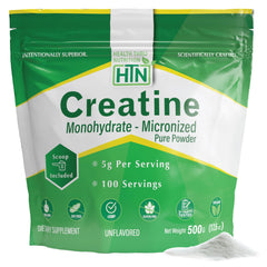 Health Thru Nutrition Creatine Monohydrate Micronized 500g tub front view