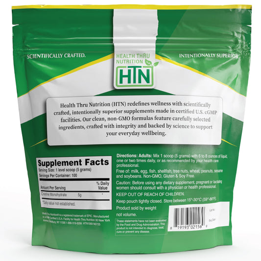 Close-up of micronized creatine monohydrate powder texture