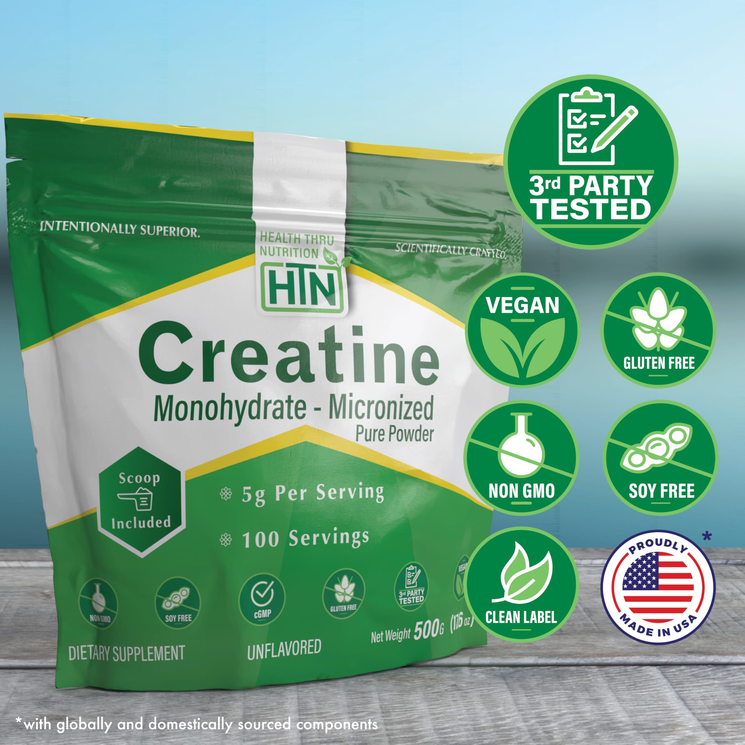 Creatine powder dissolving easily in liquid to show mixability
