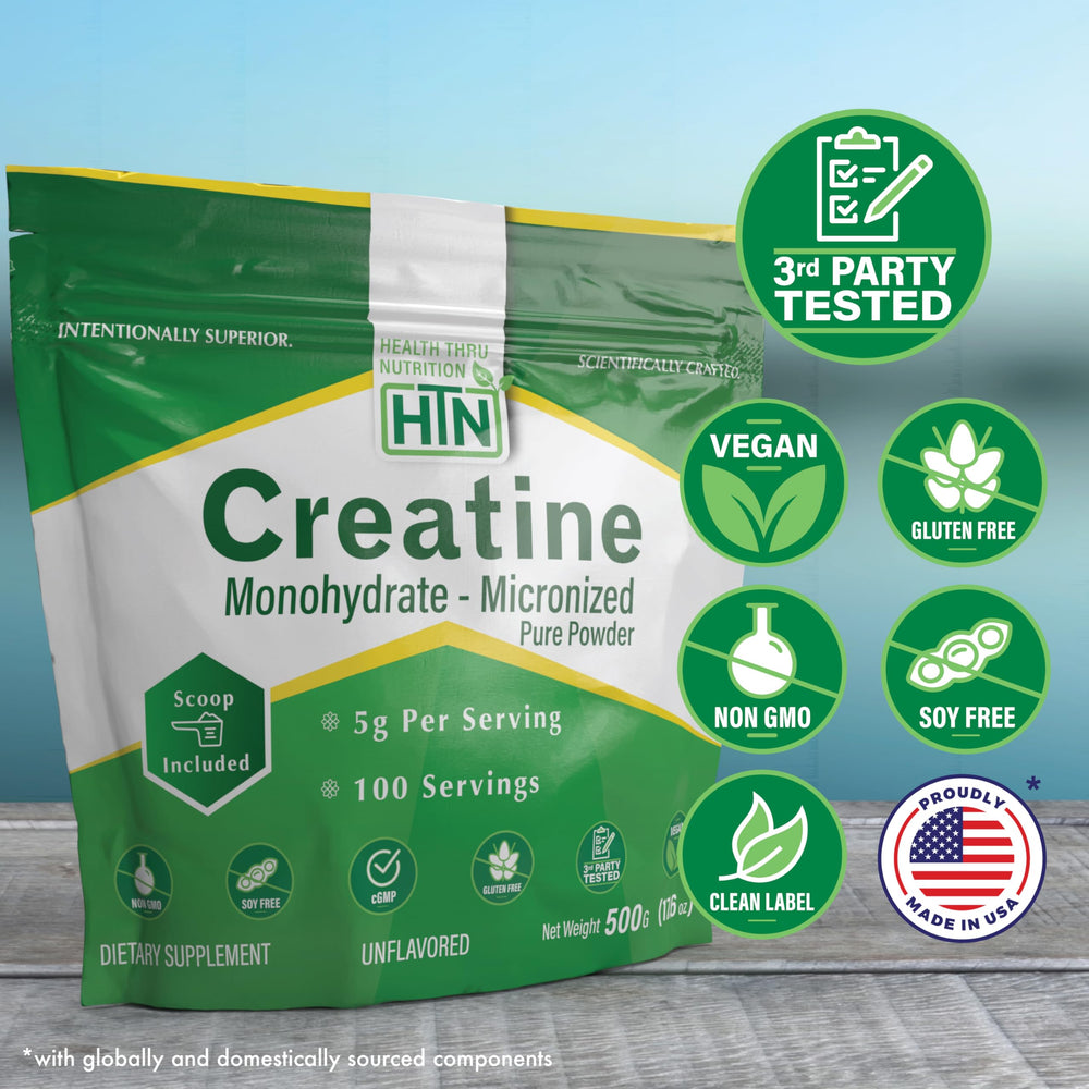 Creatine powder dissolving easily in liquid to show mixability
