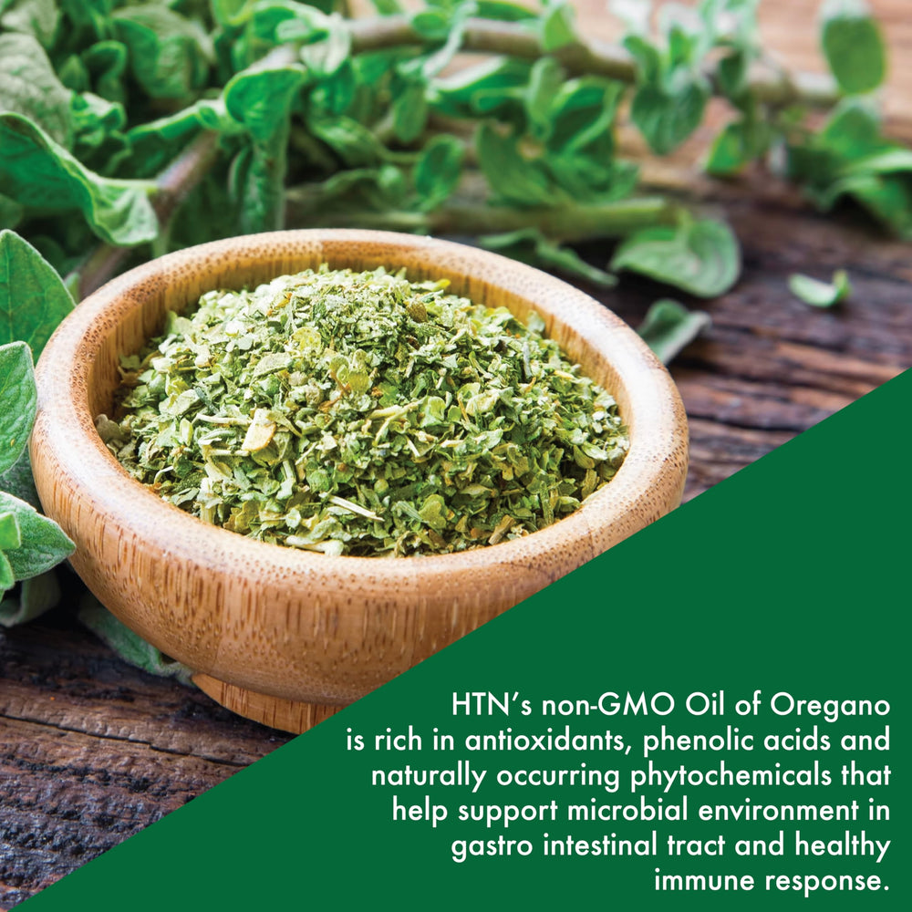 Illustration of carvacrol and thymol in oregano oil