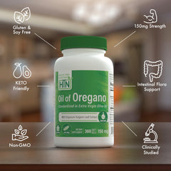 Non-GMO and gluten-free oregano oil packaging label