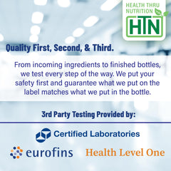 Packaging and safety commitment seal for Health Thru Nutrition oregano oil