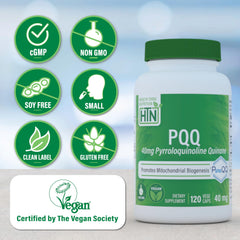Close-up of Health Thru Nutrition PureQQ PQQ 40mg capsules