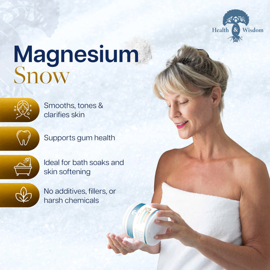 Close-up of fine magnesium carbonate powder