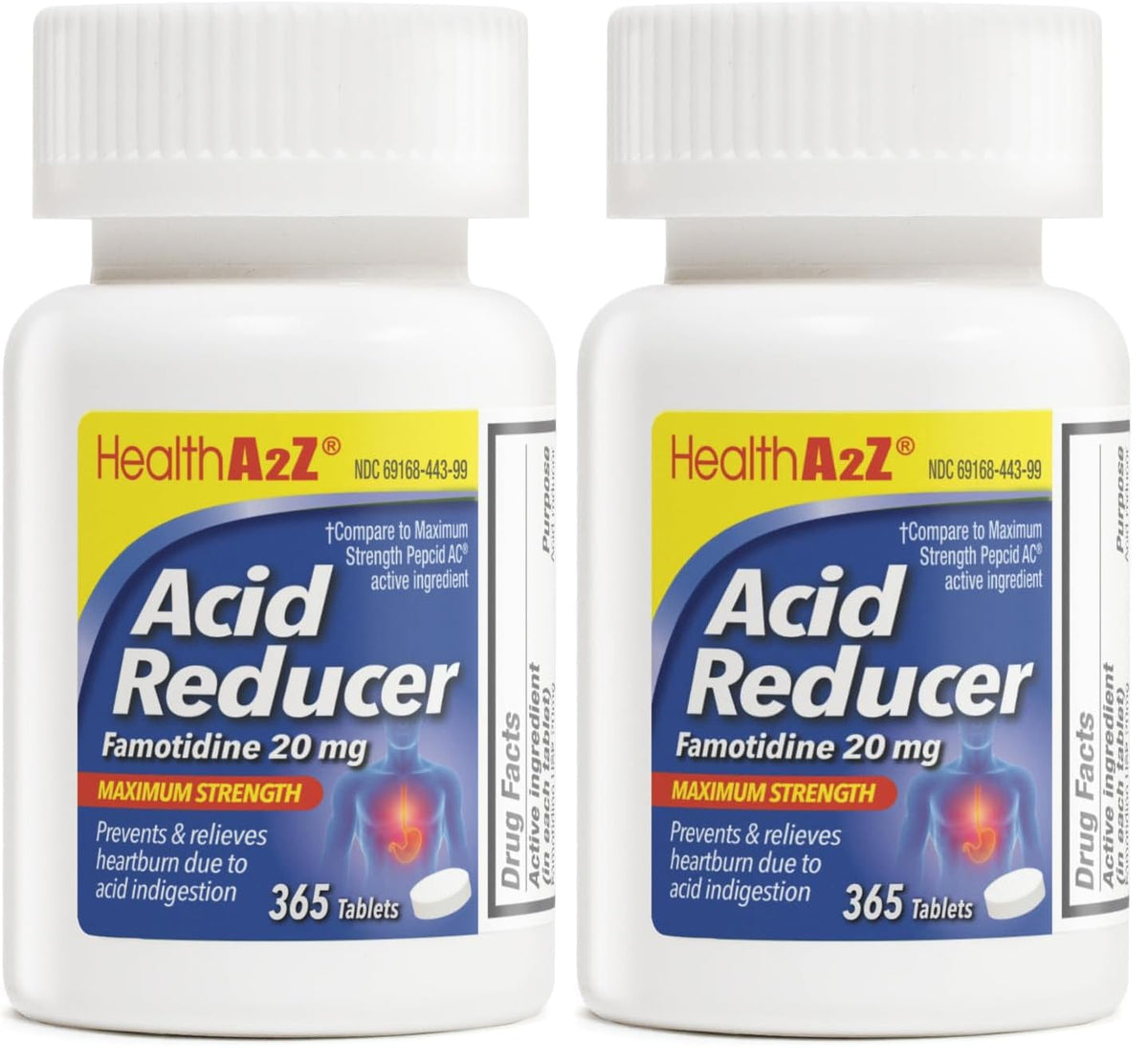 HealthA2Z acid reducer tablets 20mg pack-2 display for easy daily dosing