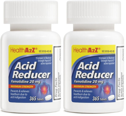 HealthA2Z acid reducer tablets 20mg pack-2 display for easy daily dosing