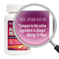 HealthA2Z Allergy Relief tablets on a daily-use scene for non-drowsy comfort