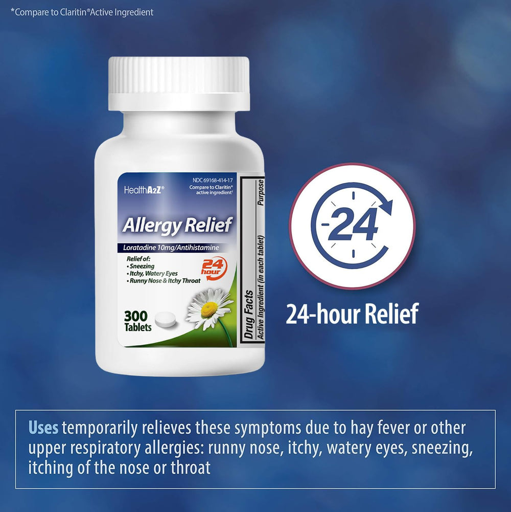 HealthA2Z Allergy Relief tablets dissolving in water, easy to swallow