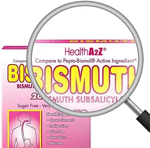 HealthA2Z Bismuth individually wrapped tablets for freshness and convenience.