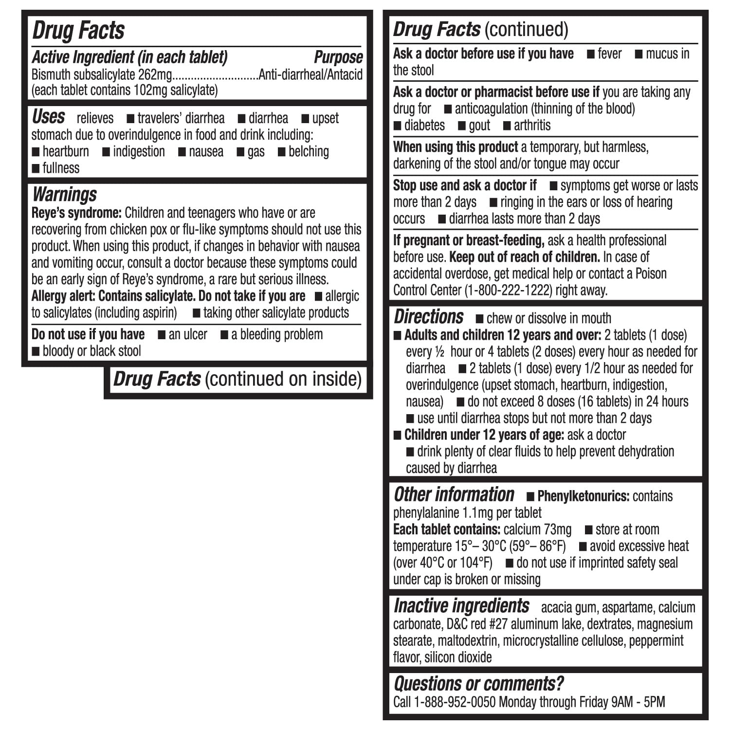HealthA2Z bismuth pack-of-2 box shows portable tablets.