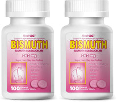 HealthA2Z bismuth tablet close-up for on-the-go digestive comfort.