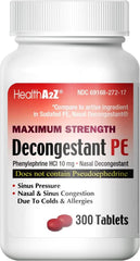 HealthA2Z Decongestant PE bottle front for quick nasal relief
