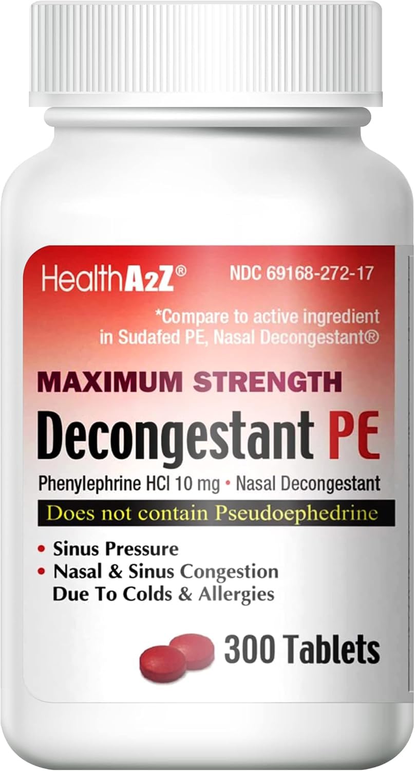 HealthA2Z Decongestant PE bottle front for quick nasal relief