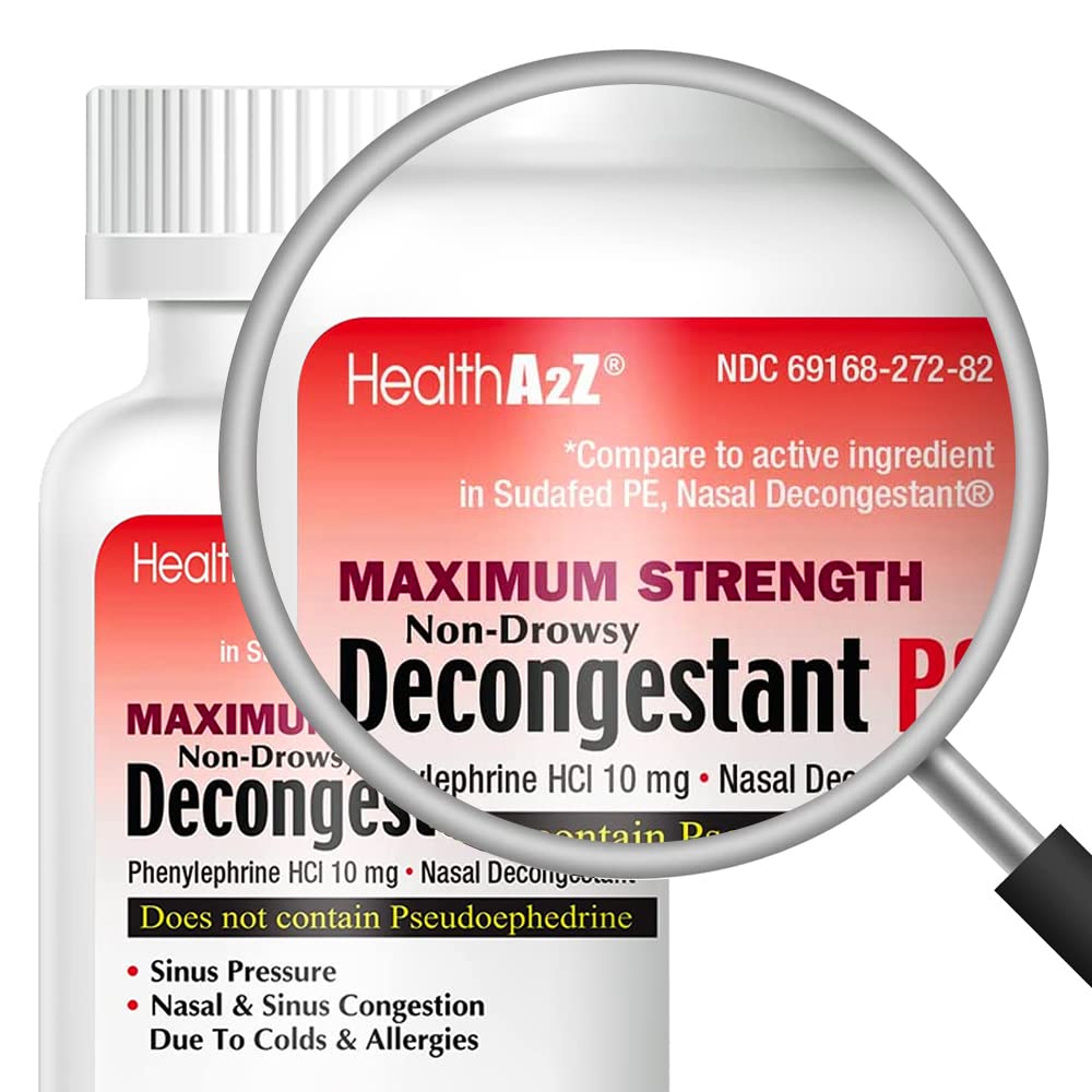 HealthA2Z Decongestant PE bottle is a non-drowsy relief companion.