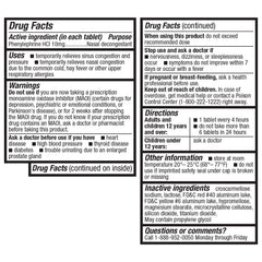 HealthA2Z Decongestant PE label-ingredients shows phenylephrine HCl 10 mg per tablet