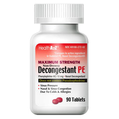 HealthA2Z Decongestant PE tablet for quick, non-drowsy nasal relief.