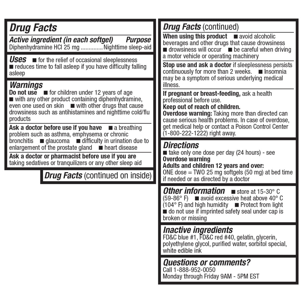 HealthA2Z dose demonstration highlights one softgel per night as directed.