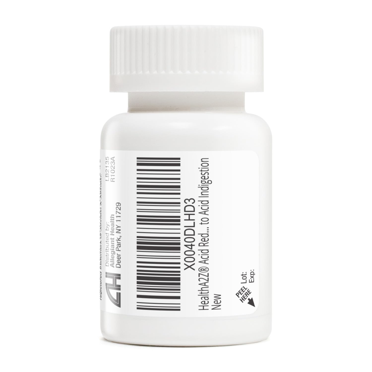 HealthA2Z famotidine 20mg bottle image highlights straightforward daily dosing.