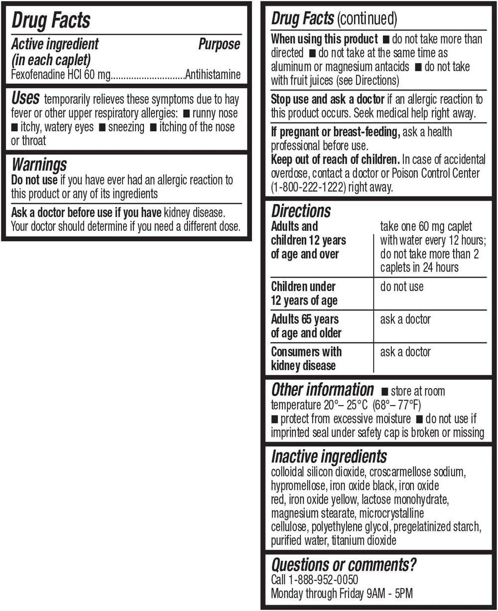HealthA2Z Fexofenadine 60mg packaging front shows sturdy, travel-friendly design