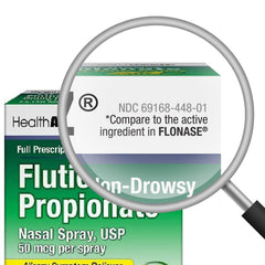 HealthA2Z Fluticasone nasal spray nozzle dispensing a precise spray for consistent dosing