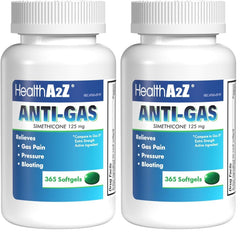 HealthA2Z Gas Relief Softgels bottle front for quick stomach comfort