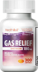 HealthA2Z Gas Relief softgels bottle indicating quick gas relief after meals