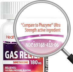 HealthA2Z Gas Relief softgels pack-120 demonstrates multi-pack convenience for families