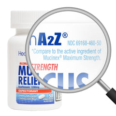 HealthA2Z Mucus Relief packaging close-up