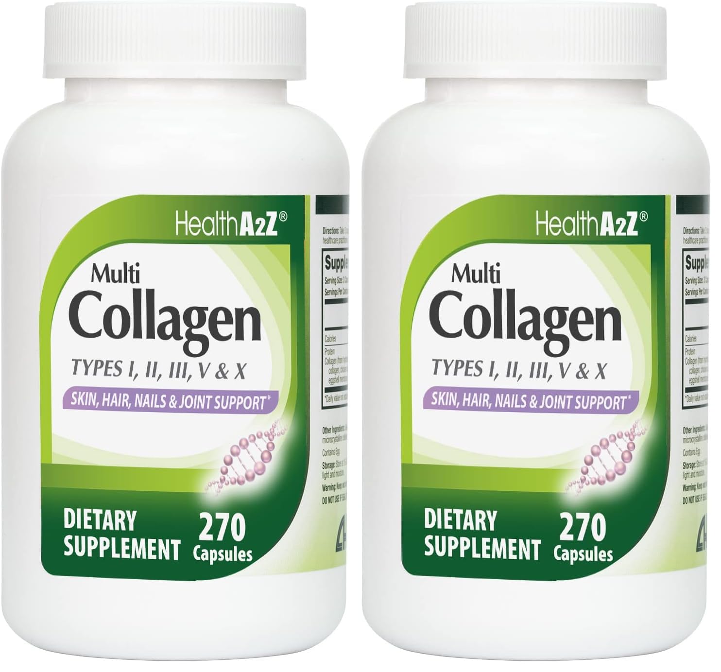 Front view of HealthA2Z Multi Collagen Pills bottle