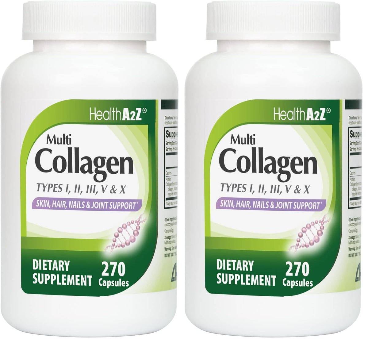 Front view of HealthA2Z Multi Collagen Pills bottle