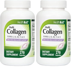 Front view of HealthA2Z Multi Collagen Pills bottle