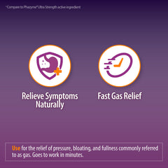 HealthA2Z packaging and insert emphasizing fast-acting gas relief option
