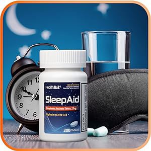 HealthA2Z Sleep Aid 200-count bottle showcasing long-lasting supply for occasional sleeplessness.