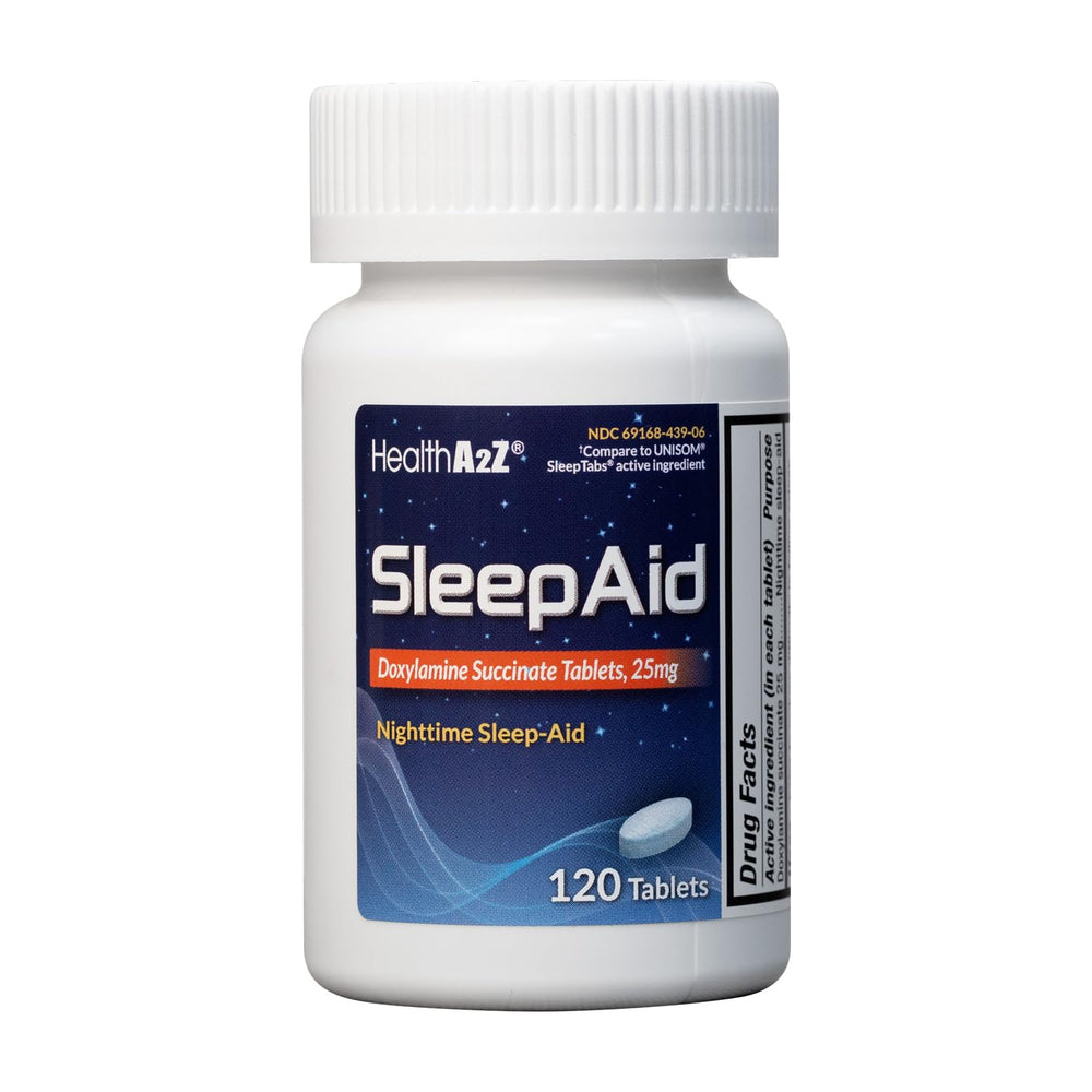 HealthA2Z Sleep Aid bottle-front showcases a 120-count pack for convenient nightly use.
