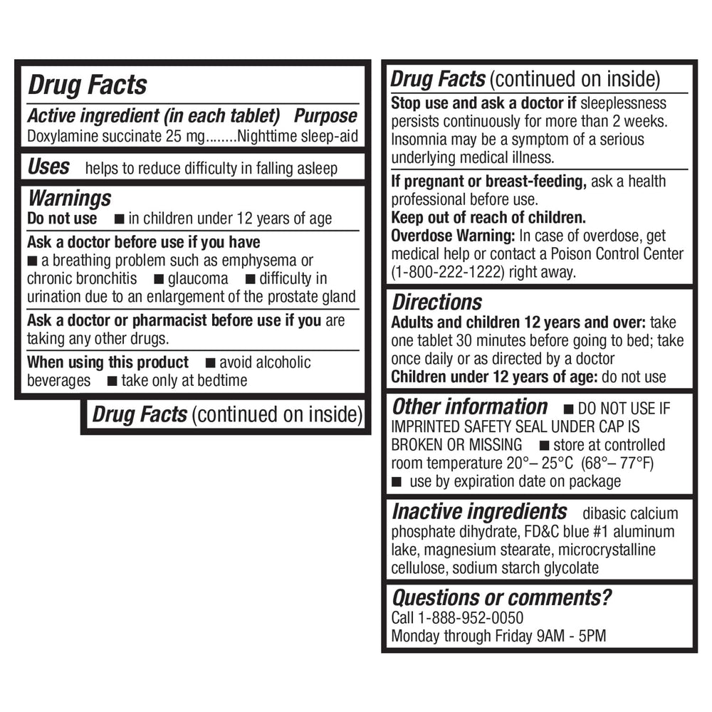 HealthA2Z Sleep Aid-dosing-guide image demonstrates taking one tablet before bed.