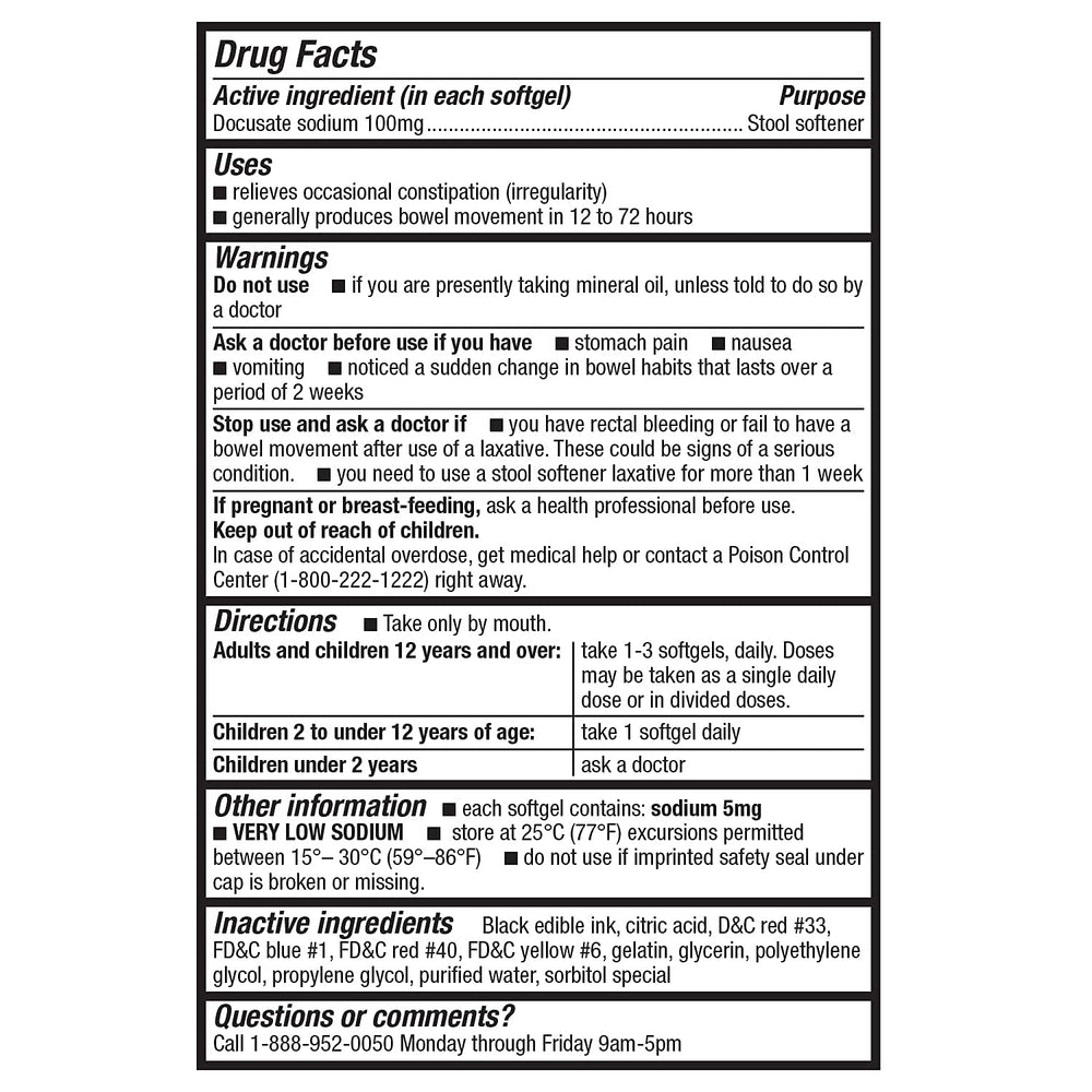 HealthA2Z Stool Softener dosing side view shows bedtime use