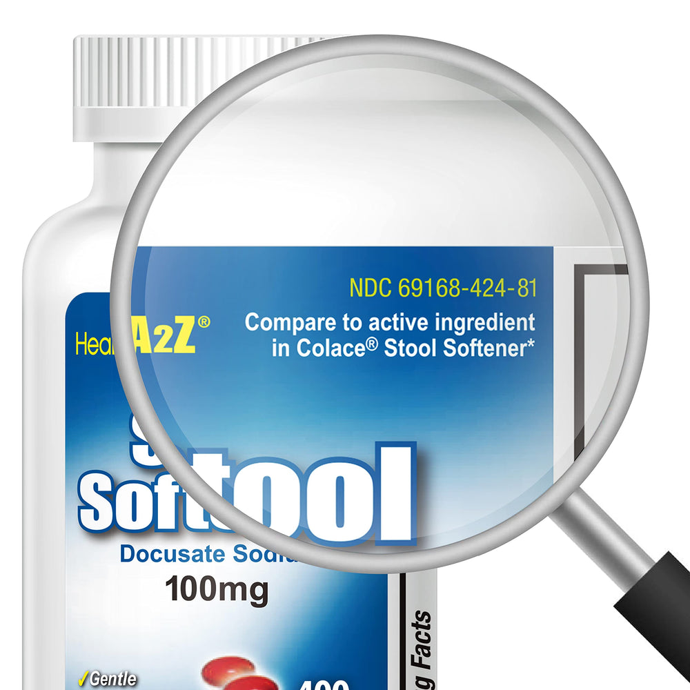HealthA2Z Stool Softener red softgels offer easy-to-swallow daily support.