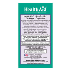 Acid and bile resistant HealthAid UltraProbio probiotic capsules
