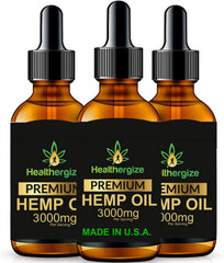 Healthergize hemp oil premium bottle with dropper