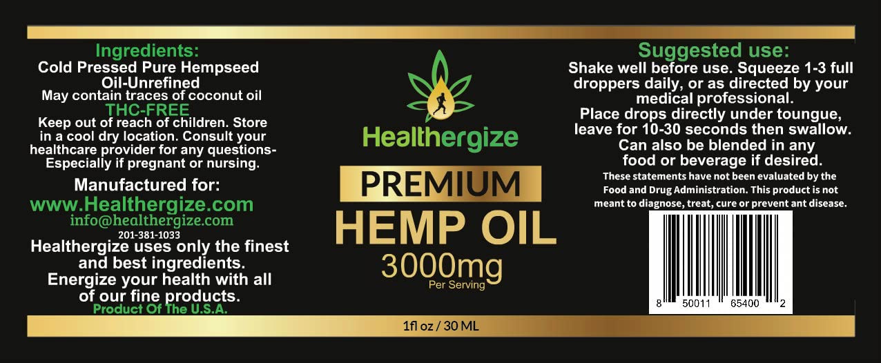 Product of the USA seal on hemp oil packaging