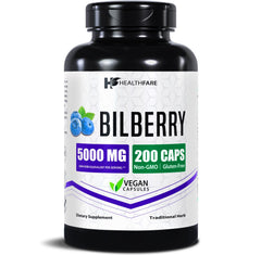 Bilberry eye supplement capsule with 1250mg bilberry extract per serving