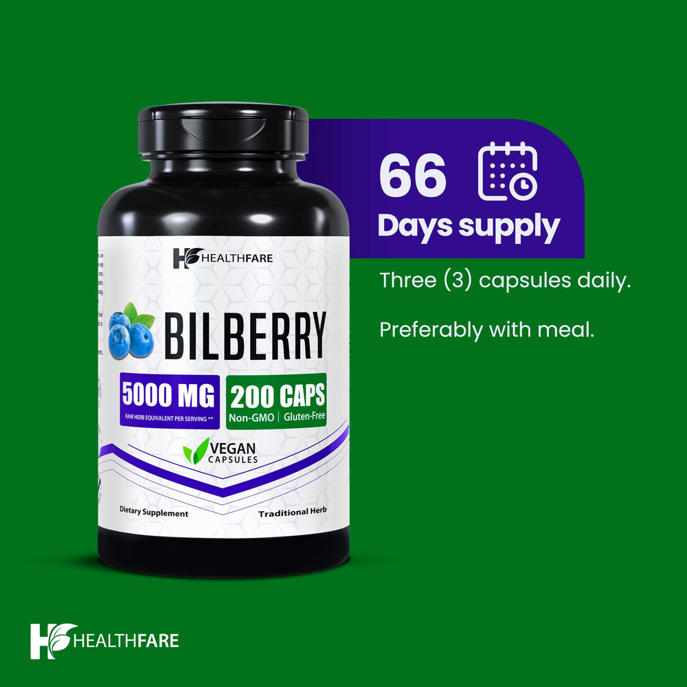 Capsules close-up of HealthFare Bilberry Eyes Supplement
