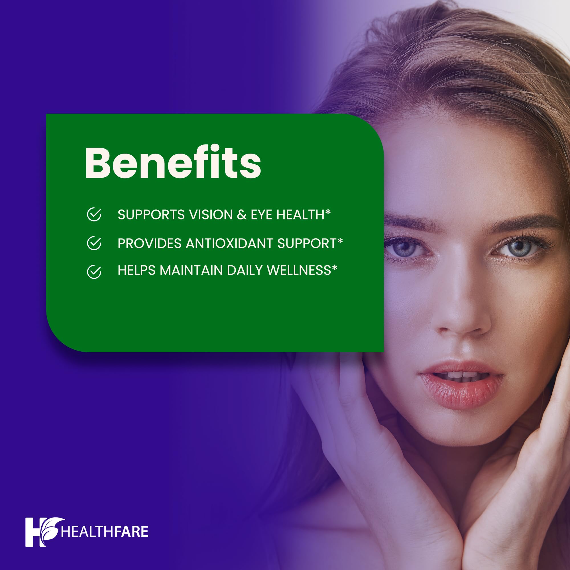 Close-up of HealthFare Bilberry Eyes Supplement label
