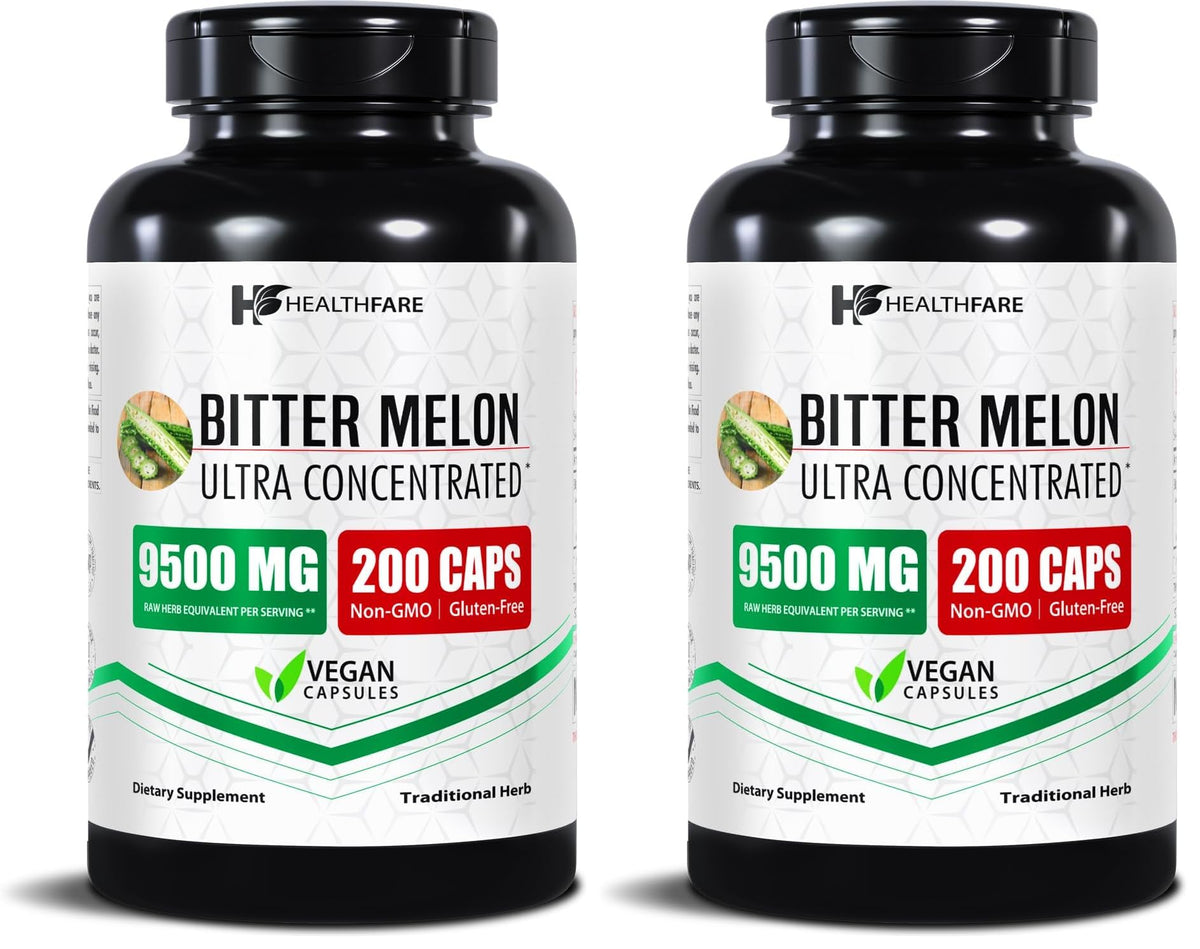 Healthfare Bitter Melon Extract 9500mg bottle front view