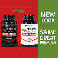 Herbal supplement packaging highlighting gluten-free and non-GMO