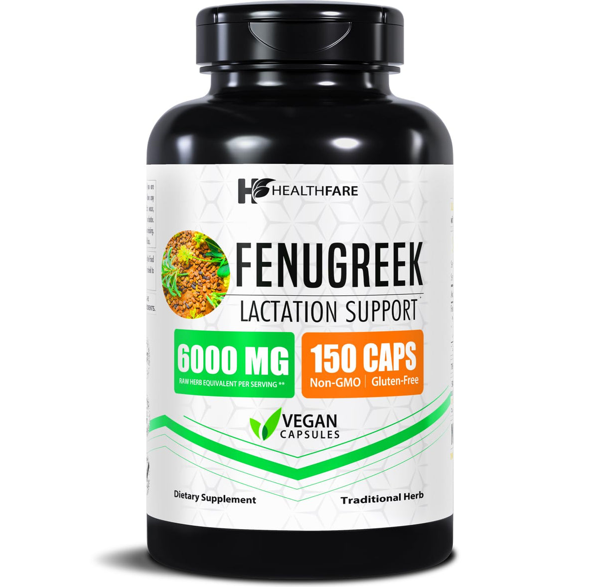 Healthfare Fenugreek Seed Extract 6000mg bottle front label