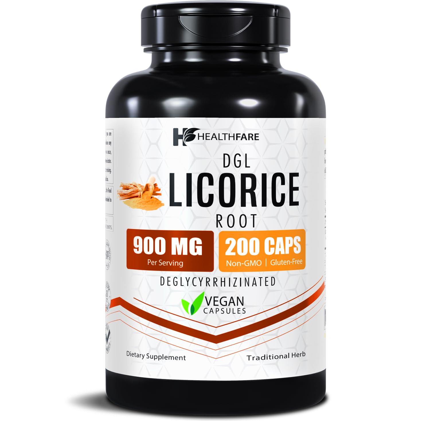 Healthfare Licorice Root Extract 900mg bottle – front view